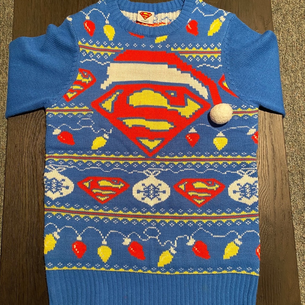 Men’s size small RETRO Superman Christmas Sweater